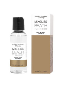 2 en 1 Lubrifiant et huile de massage silicone Mixgliss Beach Noix de coco 50 ML - MG2542